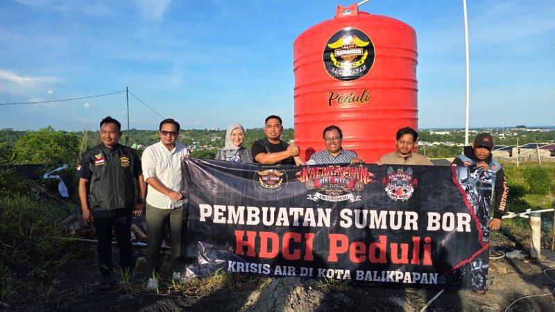 Program HDCI Peduli: Awali Kalimantan Bike Week 2025, Salurkan Bantuan Sumur Bor untuk Masjid